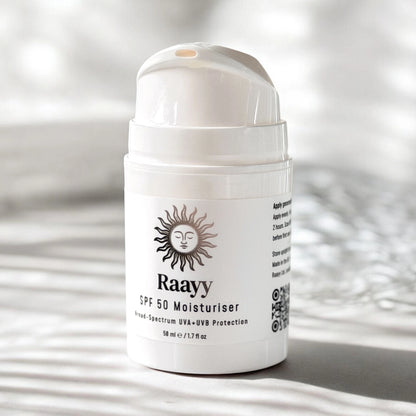 Raayy SPF 50 Face Moisturiser, Daily Broad Spectrum UV Protection (50ml)
