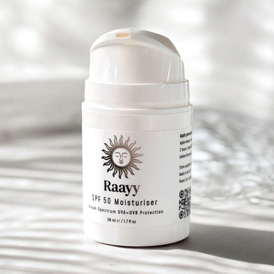 Raayy SPF 50 Face Moisturiser, Daily Broad Spectrum UV Protection (50ml)
