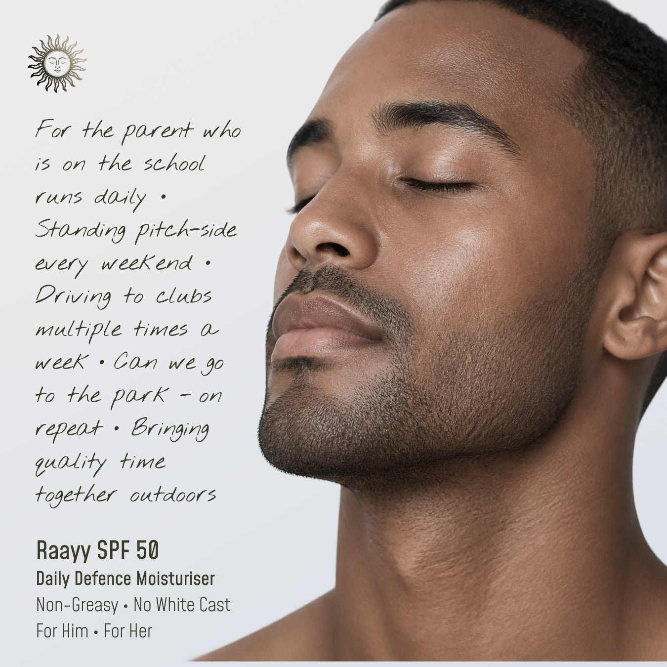 Raayy SPF 50 Face Moisturiser, Daily Broad Spectrum UV Protection (50ml)