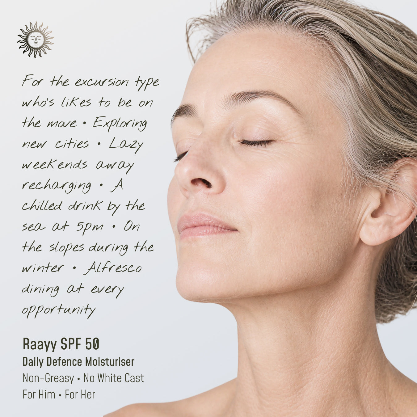 Raayy SPF 50 Face Moisturiser, Daily Broad Spectrum UV Protection (50ml)