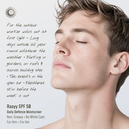 Raayy SPF 50 Face Moisturiser, Daily Broad Spectrum UV Protection (50ml)