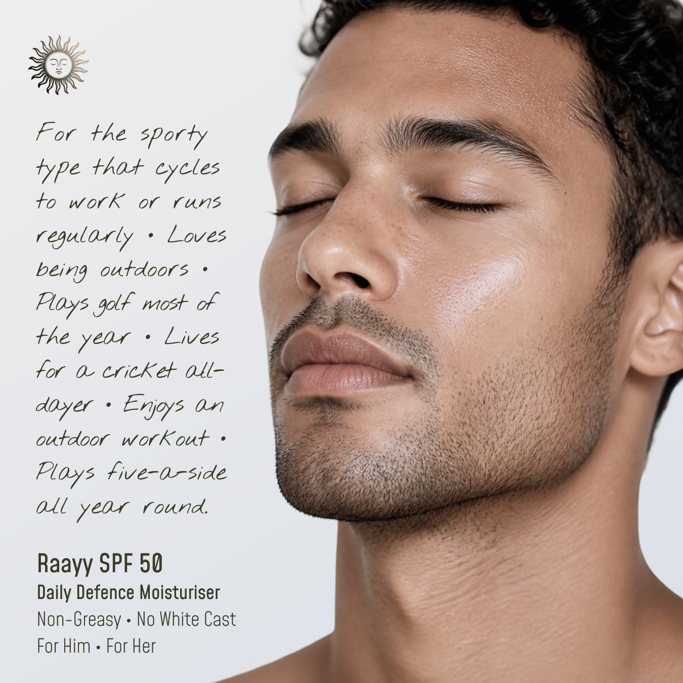Raayy SPF 50 Face Moisturiser, Daily Broad Spectrum UV Protection (50ml)
